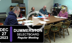Dummerston Selectboard: Dummerston SB Mtg 12/27/23