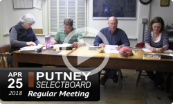 Putney Selectboard Meeting 4/25/18