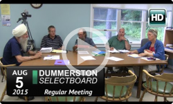 Dummerston Selectboard Mtg 8/5/15