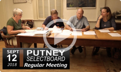 Putney Selectboard Mtg 9/12/18