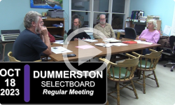 Dummerston Selectboard: Dummerston SB Mtg 10/18/23