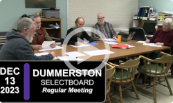 Dummerston Selectboard: Dummerston SB Mtg 12/13/23