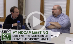 VT Nuclear Decommissioning Citizens Advisory Panel - 9/27/18 Mtg