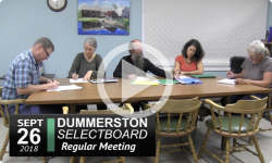 Dummerston Selectboard Mtg 9/26/18