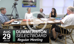 Dummerston Selectboard Mtg 8/29/18