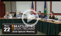 Brattleboro Selectboard Special Mtg 11/22/16