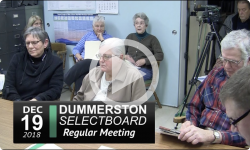 Dummerston Selectboard Mtg 12/19/18