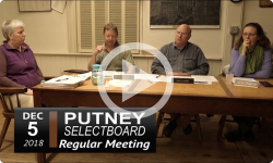 Putney Selectboard Mtg 12/5/18