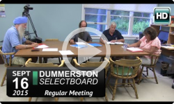 Dummerston Selectboard Mtg 9/16/15