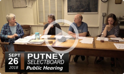 Putney Selectboard & Public Hearing Mtg 9/26/18