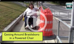 Getting Around Downtown Brattleboro in a Powered Chair